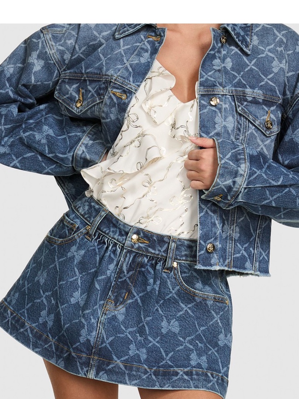 Pink x Loveshack Fancy Flirty Denim Skirt Limited Edition